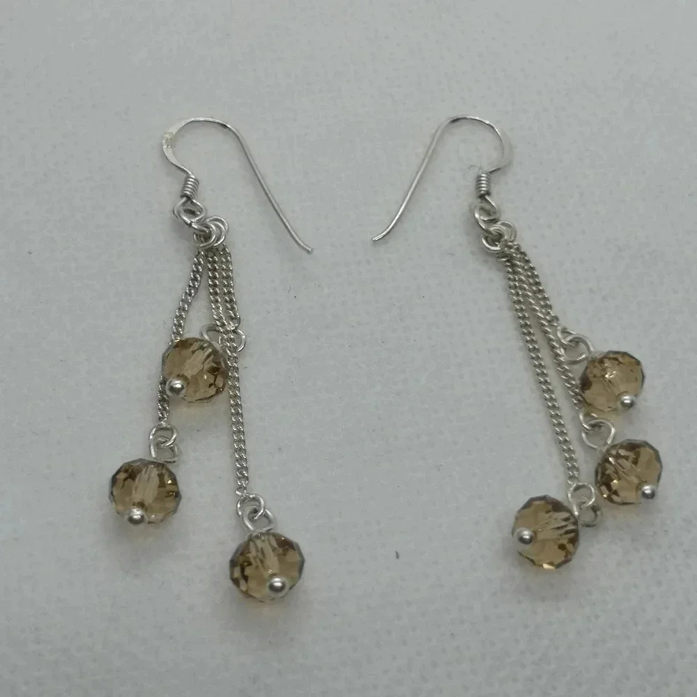 Sterling dangle  earrings - Picture 2 of 2